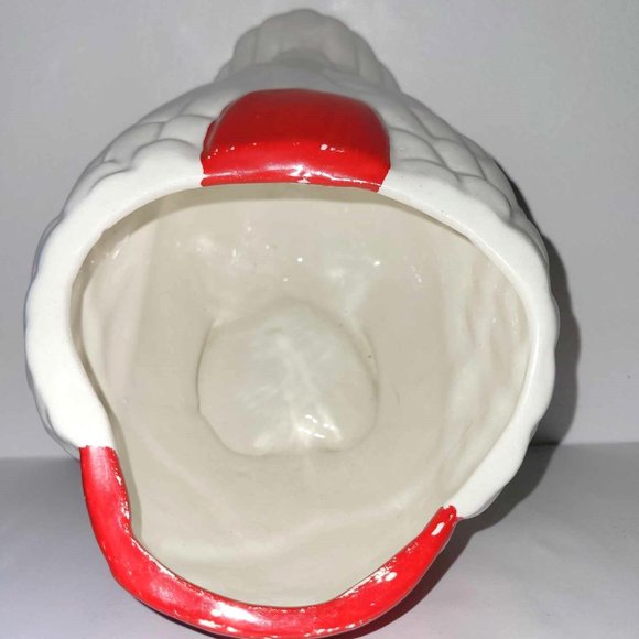 VINTAGE 12" DUCK IN RED TUXEDO COOKIE JAR GREEN BOW TIE HAND PAINTED - Picture 11 of 12